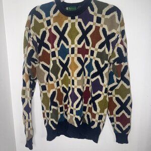 VTG Byford Multicolor Silk/Cotton Blend Heavyweight Knit Sweater Sz L Flaw T14